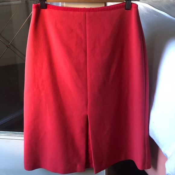 Ann Taylor Orange Doubleweave A-Line Skirt - Picture 2 of 3